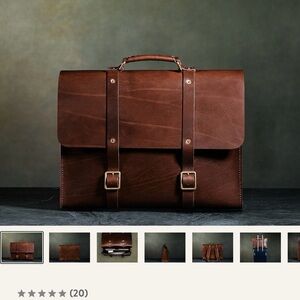 Satchel & Page 4-Way Leather Briefcase Messenger Backpack